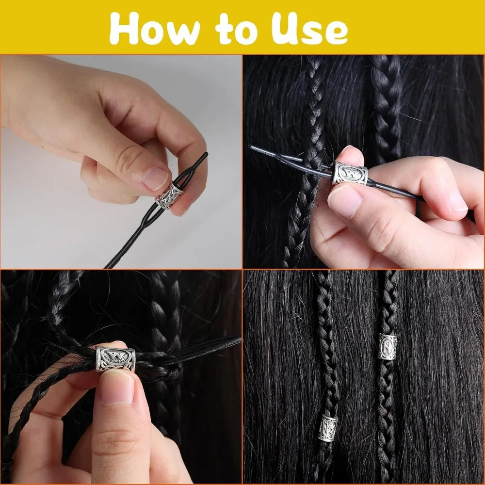 Beard Beads Set Viking Piece, Viking Beard Beads Nordic Hair Accessories for Jewellery DIY Pendant Necklace