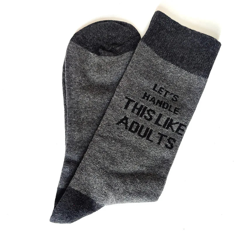 New 15 Style Letters Socks Men Novelty Funny Socks Trend Street Long Socks