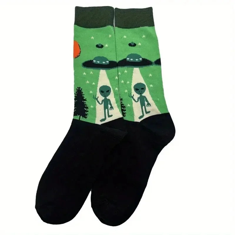 1pairs Sock Men's BLACK CAT  Happy Funny Personality Novelty Fashionable Funny Socks Gift Ideas for Novel