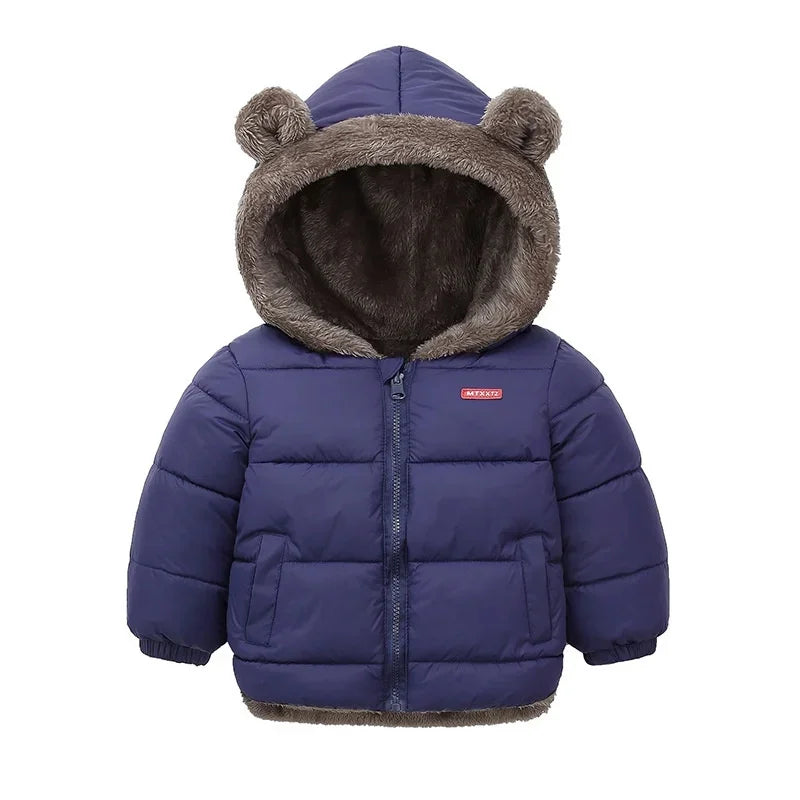 Children Winter Clothing Sets Baby Lamb Fleece Coats+Down Pants 2Pcs Boys Girls Thicken Warm Casual Hooded Clothing Outfits