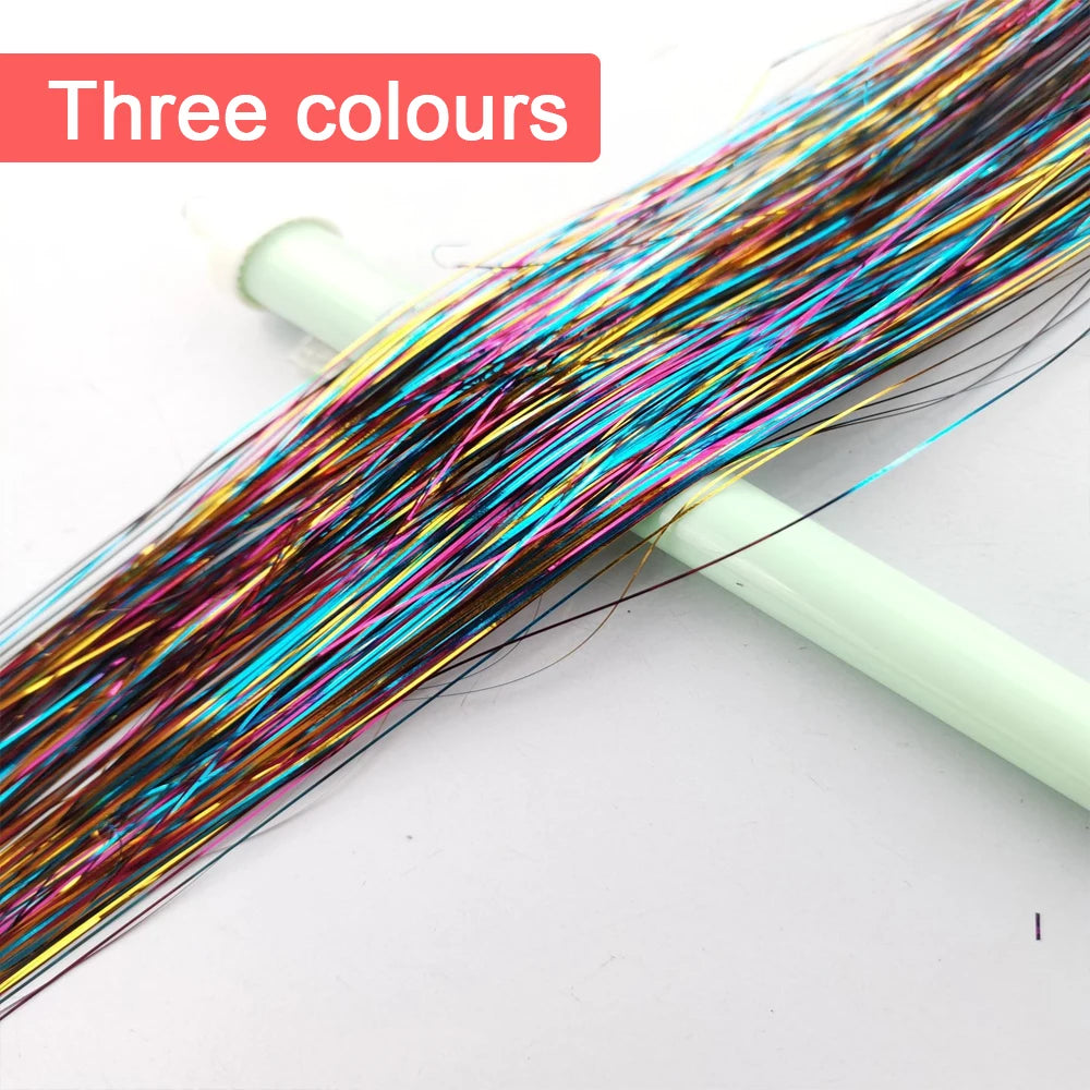 Tinsel Hair Extension 36 Inch Sparkle Glitter Tinsel Hair Rainbow Colored Synthetic Crochet Hair Extensions Hair Accessories