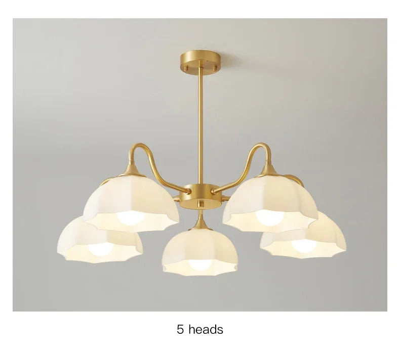 Light Luxury Cream Style Living Room Chandelier Bedroom Dining Room Brass Lamp Attic Lobby Hotel LED Home Lighting Decoration