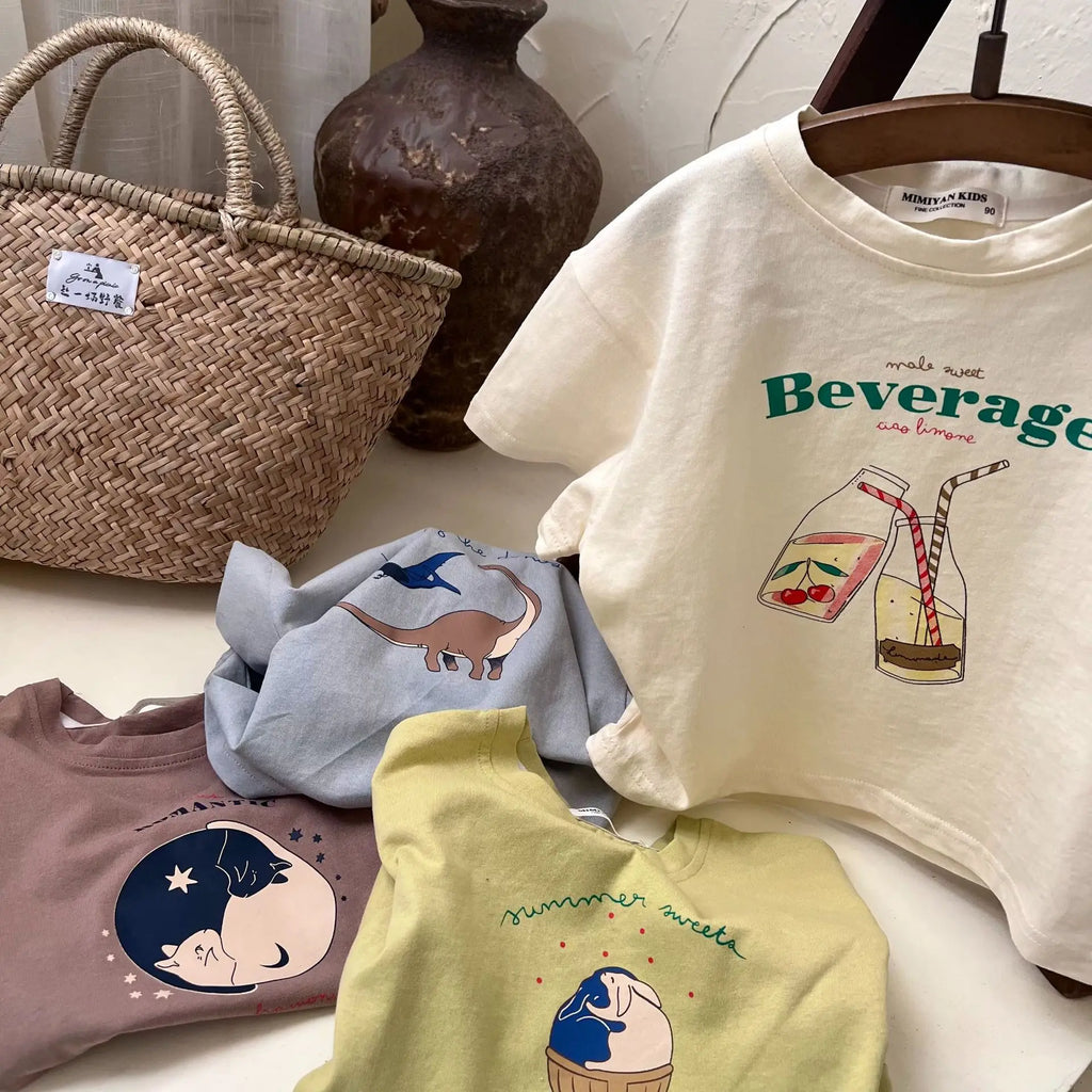 Children's Clothing T-Shirt Kids Clothes Boys Girls Summer Cartoon Tops Short Sleeve Clothes  Cotton Baby Clothing
