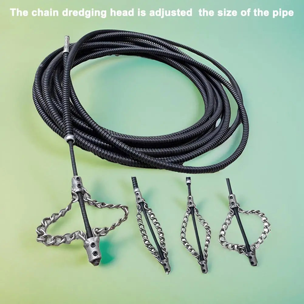 Electrical Drain Cleaner Dredging Sewer Special Tool Tool Solid Chain Dredging Spring Oil Stain Blocking Pipeline Dredging Tool