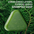 Usman Grass & Platycladus Shampoo Bar Hair Growth Natural Hair Loss Treat Strengthens Roots Control Oil Cleanses Scalp Soap 120g