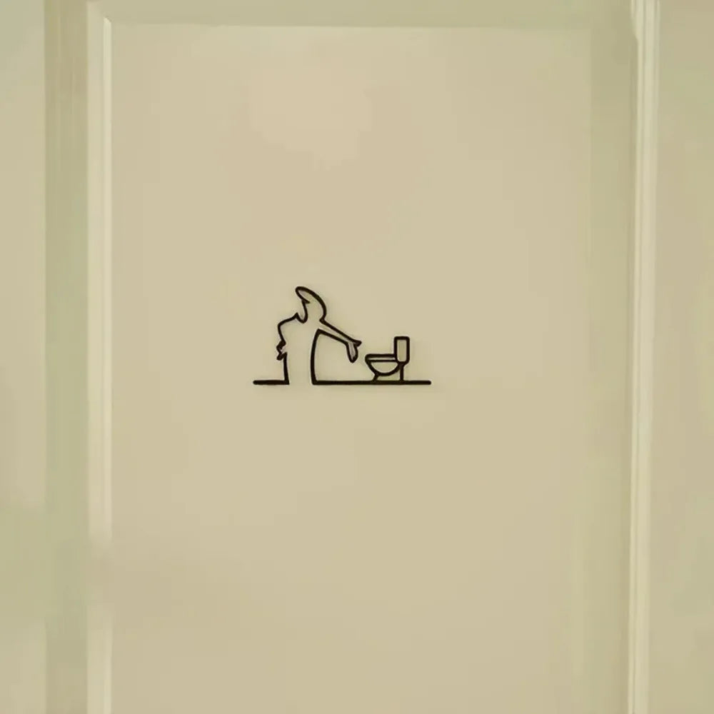 Flat, High-Quality Flat -with holes, Black Frame Modern Home Decor for Bathroom - Easy to Install Wall Art