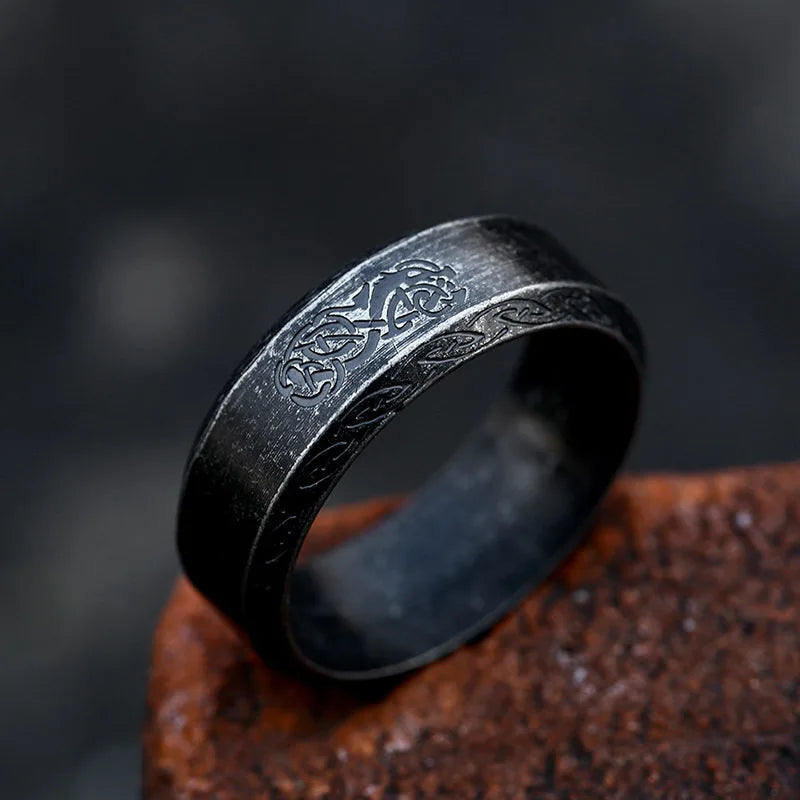 Fashion Nordic Viking Rune Ring for Men Women Simple Amulet 316L Stainless Steel Vintage Viking Rings Jewelry Gift Wholesale