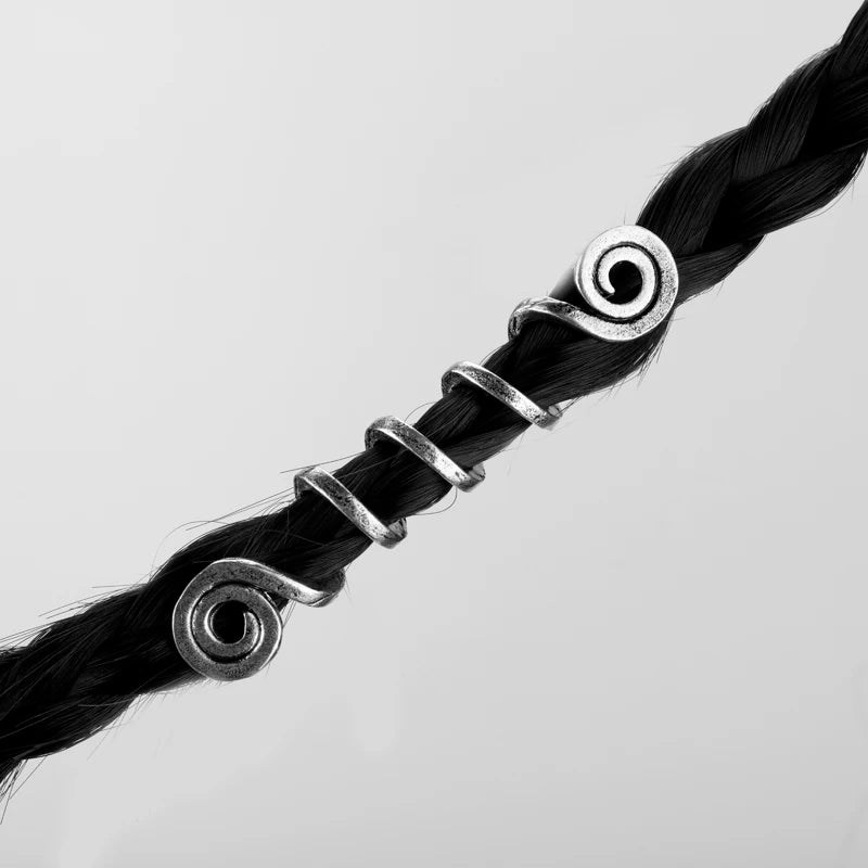 Viking Spiral Charms Beads for Hair Braids for Beard Hair Beads Jewelry Vintage Women Girl Hairpin Hair Clips Accessories-15