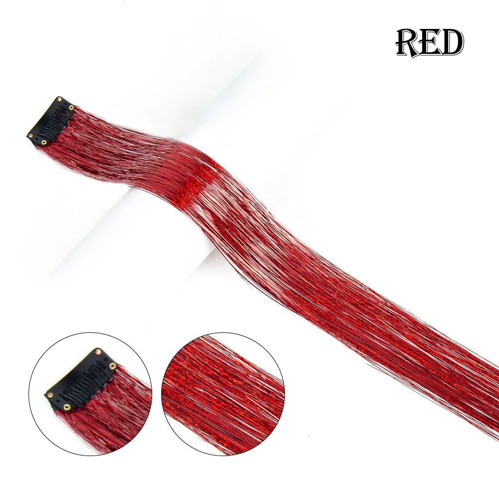New Sparkle Hair Extensions Clip In Hair Tinsel Fairy Tinsel Hair Extensions With Clips Clip On Glitter Hair Tinsel Extensions