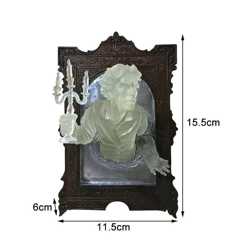 Resin Devil's Hand Wall Decoration Gohtic Ghost in The Mirror Luminous Crafts Spooky Props Home Photo Frame Decor Hallowee Gifts
