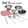 Kitchen Pretend Play Accessories Toys with Stainless Steel Cookware Pots and Pans Set,Cooking Utensils, Gifts Learning Tool