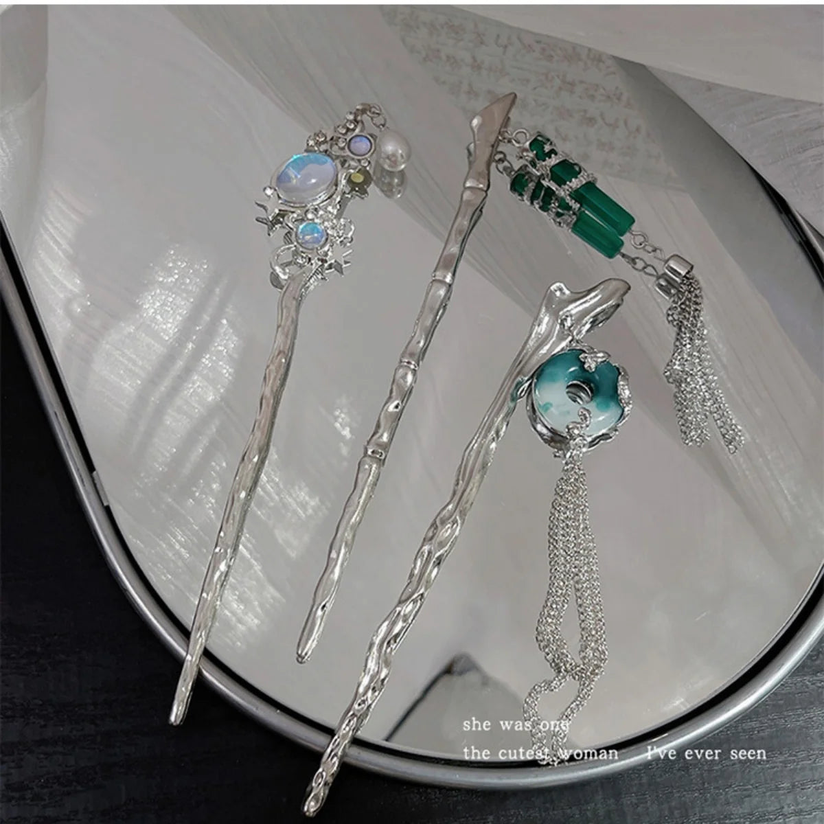 Elegant Flower Tassel Hairpin For Women Exquisite Neo-chinese Style Metal Hair Stick Girls Fashion Jewelry Hair Accessories