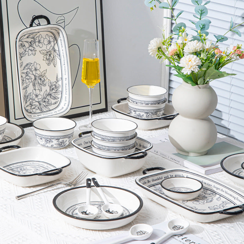 Bowl Set Household High Beauty Ceramic Tableware Gift Box【20pcs】