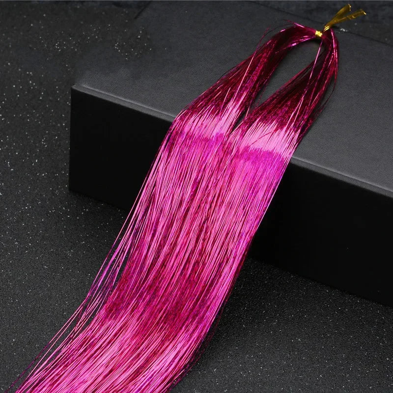 1 Pc Sparkle Tinsel Shiny Hair Tinsel Hair Extensions Dazzles Women Hippie for Braiding Headdress Hair Braiding Tools Long 100cm