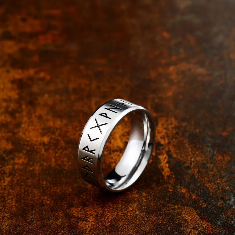 Fashion Nordic Viking Rune Ring for Men Women Simple Amulet 316L Stainless Steel Vintage Viking Rings Jewelry Gift Wholesale