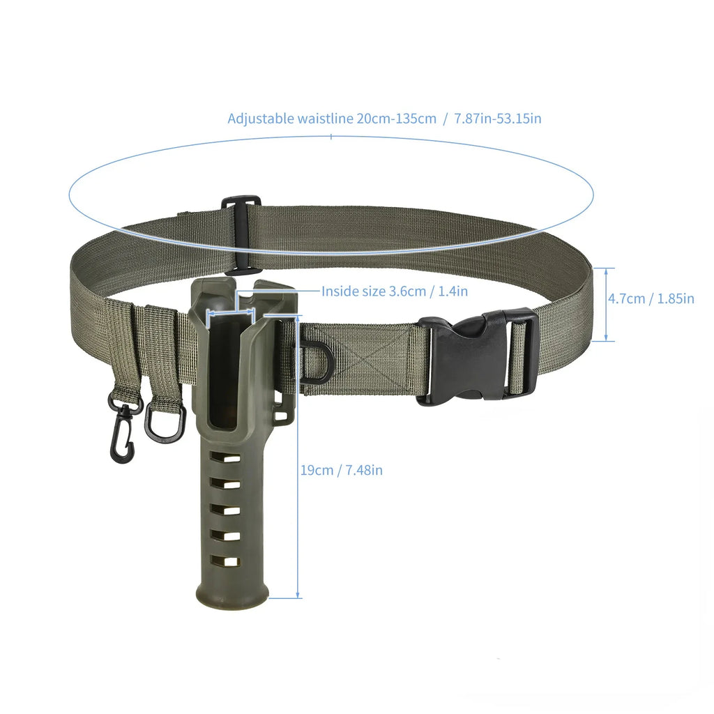 Portable rod holder fishing gear accessory with adjustable waist fishing rod insertion device fishing accessories tool outdoor