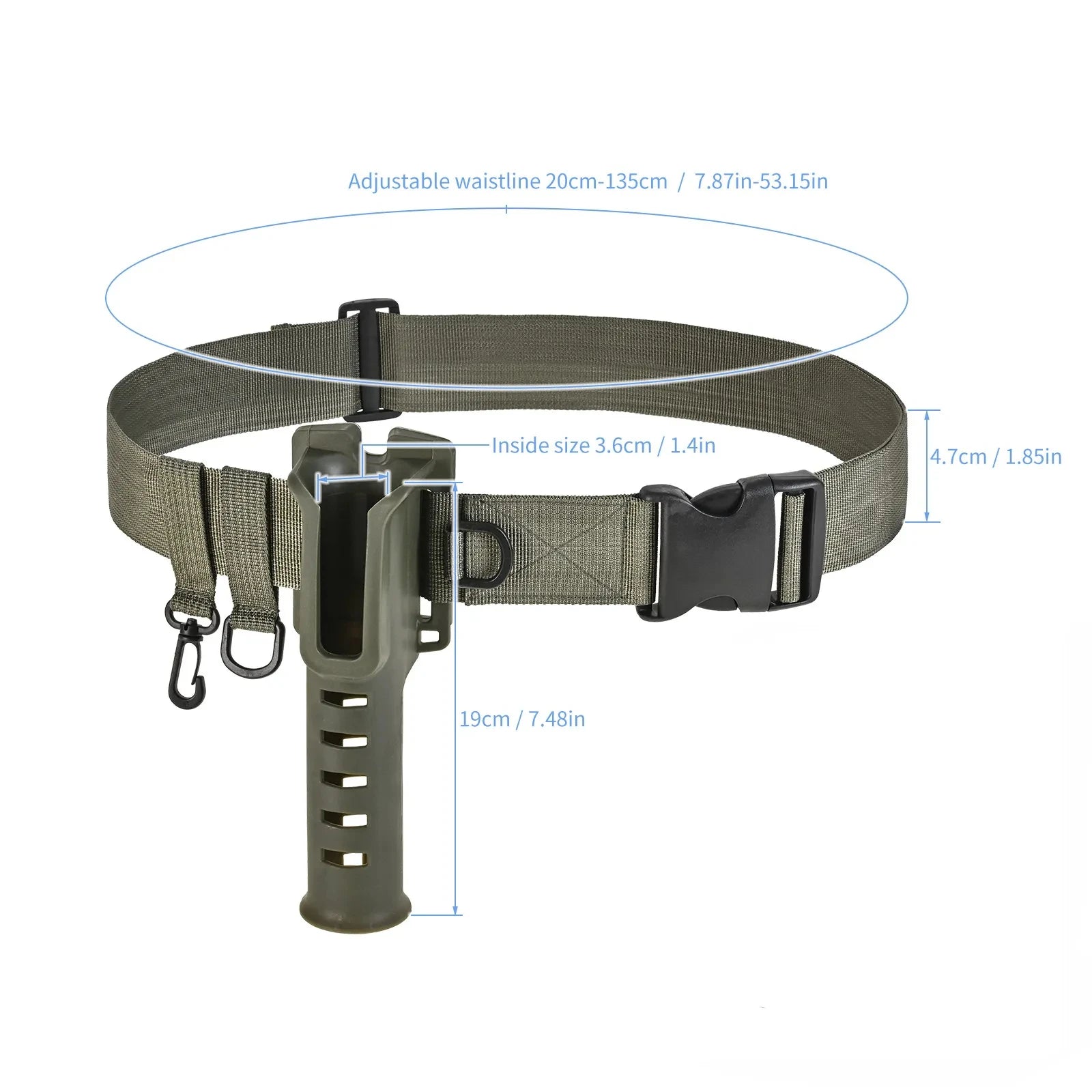 Portable rod holder fishing gear accessory with adjustable waist fishing rod insertion device fishing accessories tool outdoor