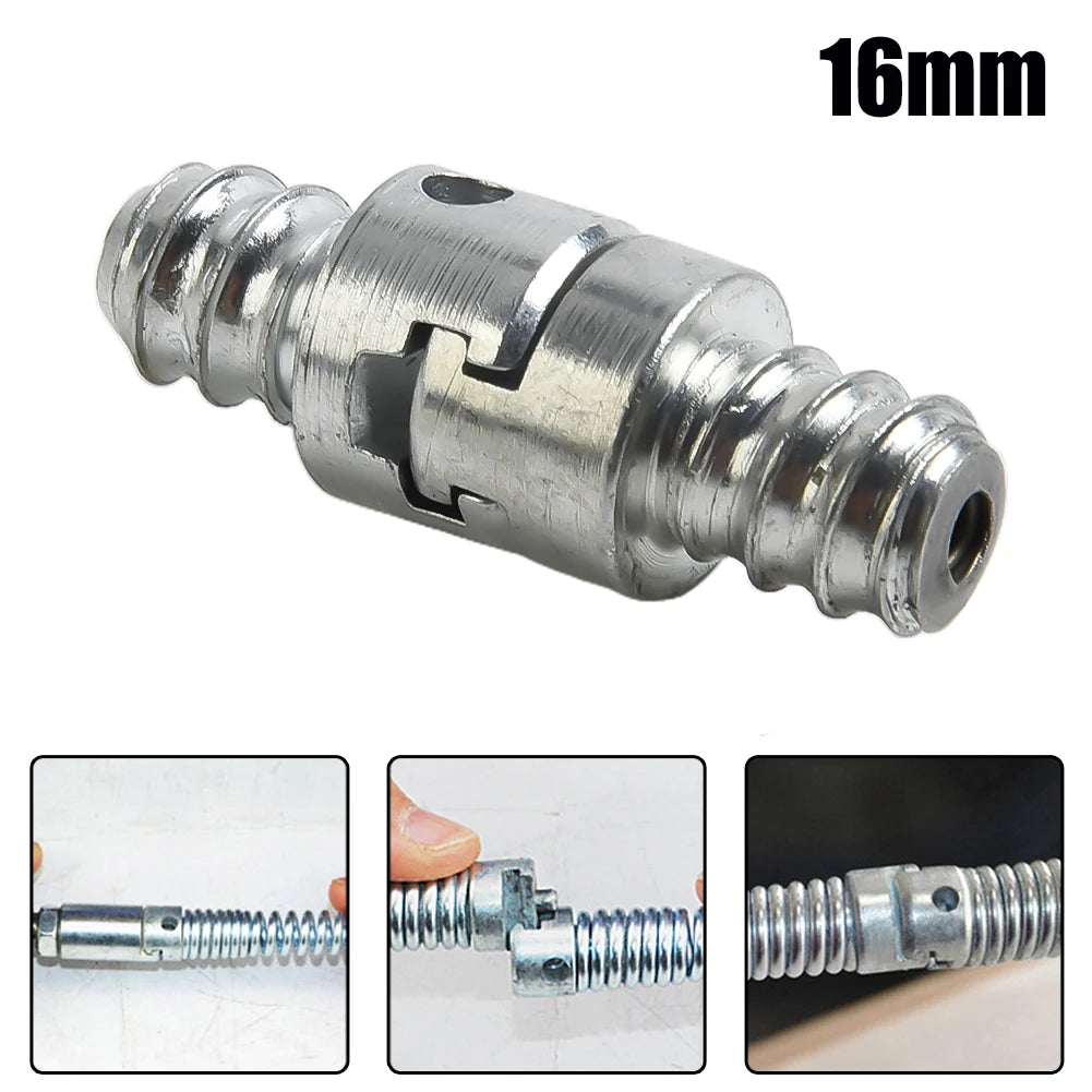 Brand New Spring Connector Galvanized Hot Sale Silver 16mm Carbon Steel Convenient For Electric Drill Pipe Dredge