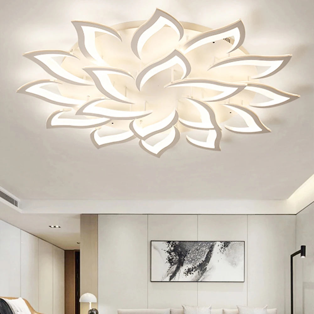 Modern LED Ceiling Light fixture Flower Design chandelier Dimmable Home Lighting Kitchen Living room Bedroom Ceiling Lamp lustre