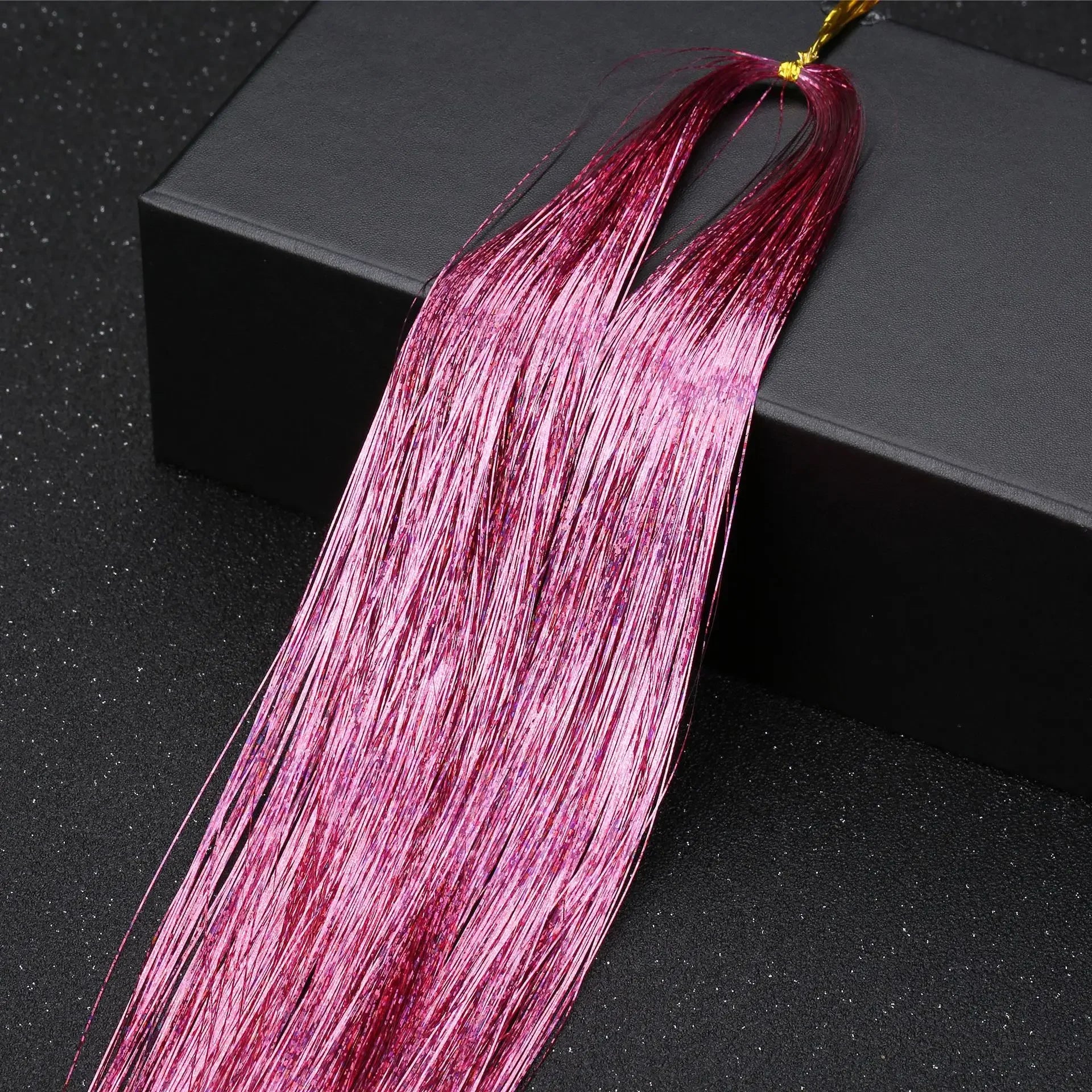 93cm Glitter Hair Tinsel Extension with BB Clips Laser Gold Silver Tinsel Hair Braided Girls Headwear Braiding Hair Decor Tools