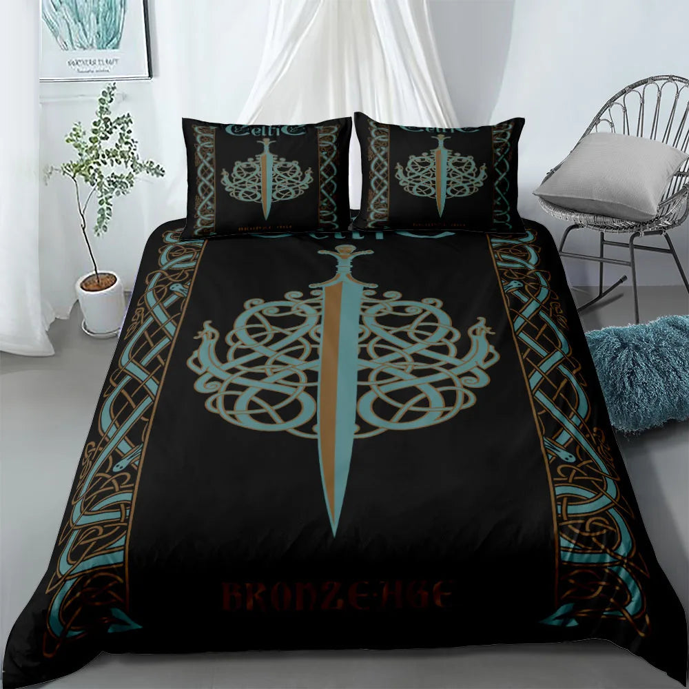 Vigvisir Viking Art Constellation Bedding Set EU Single Double King US Twin Full Queen King Ethnic Bed Linen Set