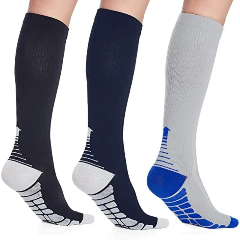 Unisex Compression Socks 30 Mmhg Sport Socks Soccer Football Socks Arrow Pattern Thigh Tube Socks Outdoor Running Fitness Socks