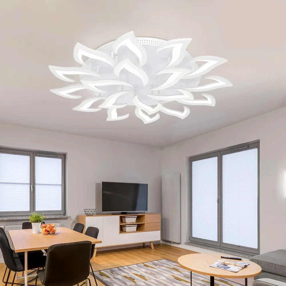 Modern LED Ceiling Light fixture Flower Design chandelier Dimmable Home Lighting Kitchen Living room Bedroom Ceiling Lamp lustre