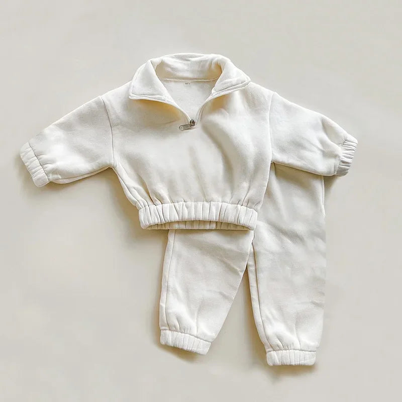 Children Clothes Sets Kids Sportswear Suits for Children Warm Autumn Winter Fleece Sweatshirt + Pant Kids Boy Girl Outfit