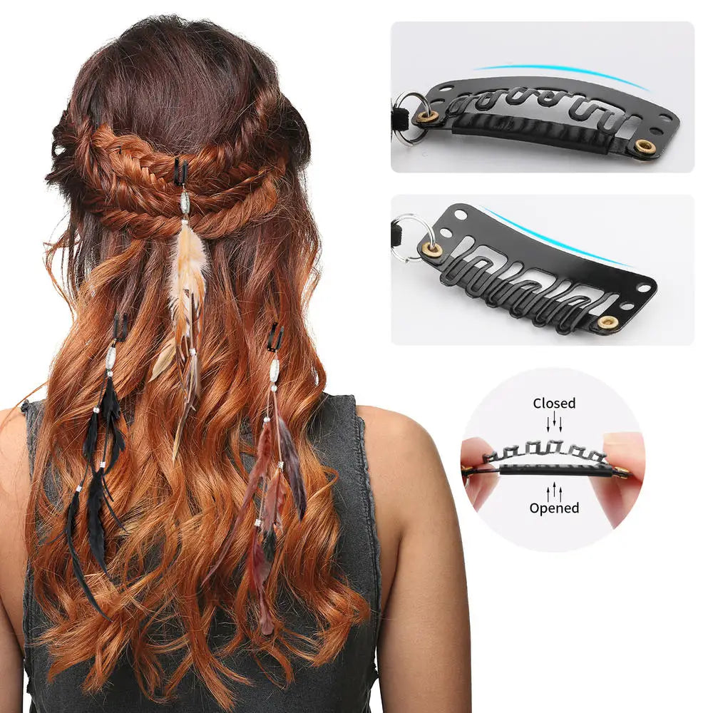 Bohemian Feather Hairband Women's Festive Masquerade Carnival Hippies Costume Indian Prom Gypsy Long Tassel Hair Accessories