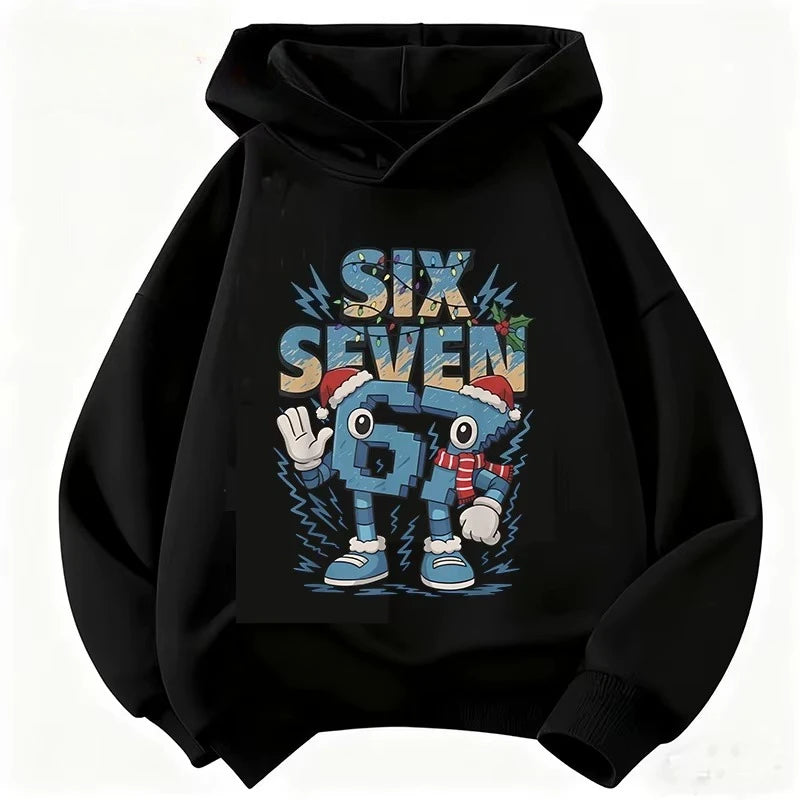 Children Hoodie 67 Six Seven Clothing Steal A BrainRot Cartoon Girls Boy Hooded Italian Brainrot Sweatshirt Korean Pullover Tops