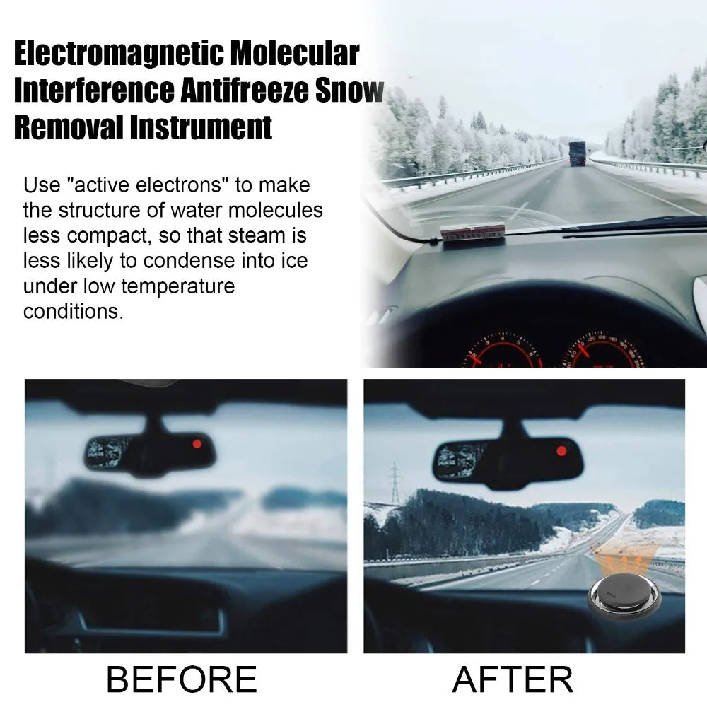 New Electromagnetic Ice Melting Deicer Molecular Portable Car Antifreeze Tools Round Solar Power Supply Snow Remover for Winter