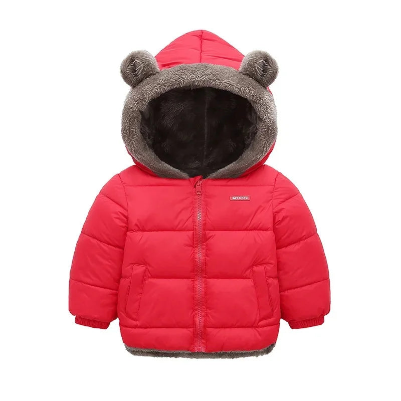 Children Winter Clothing Sets Baby Lamb Fleece Coats+Down Pants 2Pcs Boys Girls Thicken Warm Casual Hooded Clothing Outfits