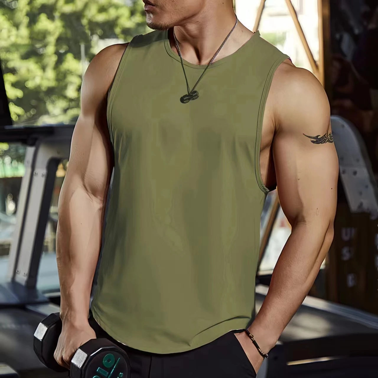 Men's Gym Clothing Summer Fitness Cotton Tank Top Men Jogging Bodybuilding Sleeveless Shirt Breathable O-Neck Casual Muscle Vest