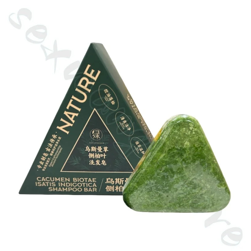 Seven Green Orchidaceae Leaf Usman Shampoo Safeguard Scalp Soothing Hair Follicles Balance Oil Improves Rough Hair Quality 120g