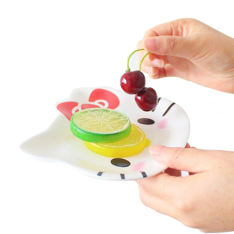 Animal Cartoon Cute Children'S Imitation Ceramic Tableware Cake Snacks Dry Fruit Plates Small Dishes Dishes Kitchen Utensils