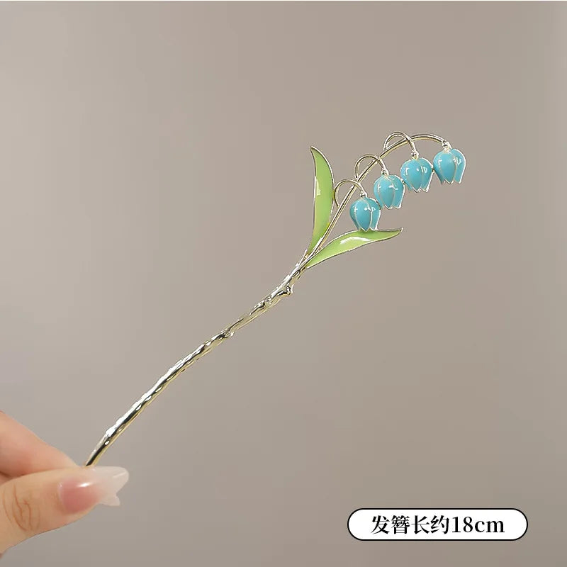 Elegant Flower Tassel Hairpin For Women Exquisite Neo-chinese Style Metal Hair Stick Girls Fashion Jewelry Hair Accessories