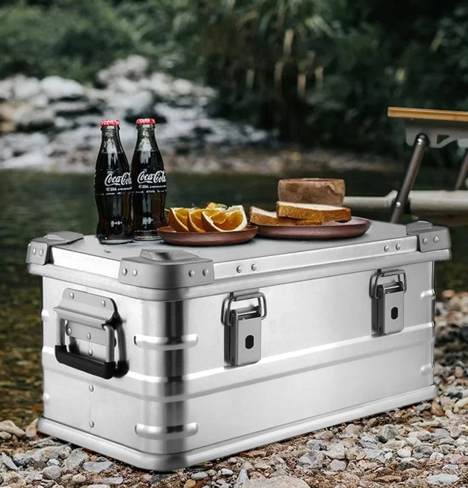 30-80L Camping Picnic Travel Aluminum Alloy Large Capacity Box Accessories Storage Bag Hiking Accessories Outdoor Storage