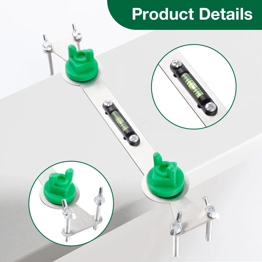 Metal Hot and Cold Water Pipe Leveler with Bubble Level Indicator-Durable Precision Leveling Tool for Plumbing Adjustments