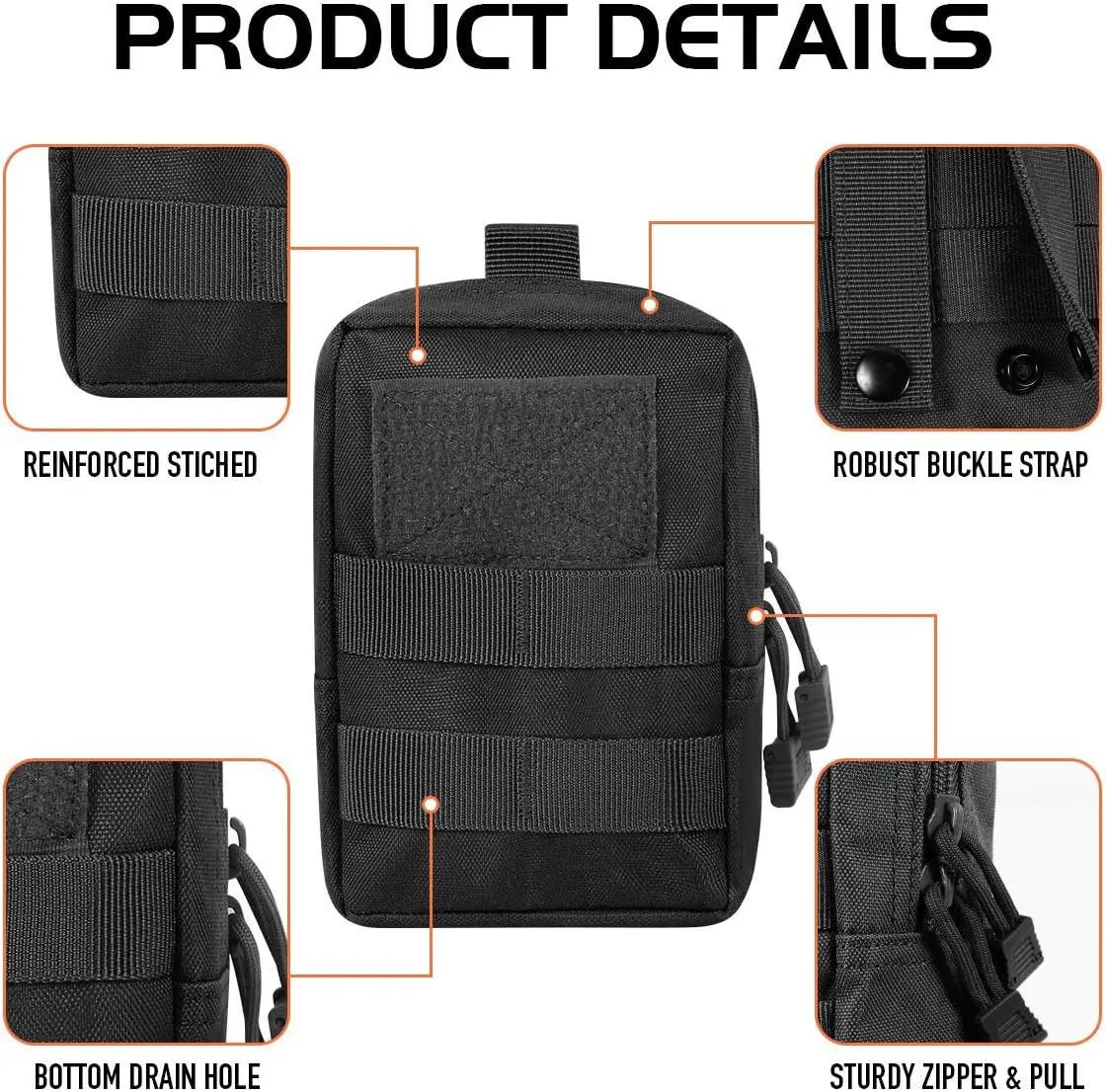 Outdoor Molle Pouch Waist Bag Utility EDC Tool Pack Phone Holder Case Working Hiking Camping Hunting Accessories Organizer Bags