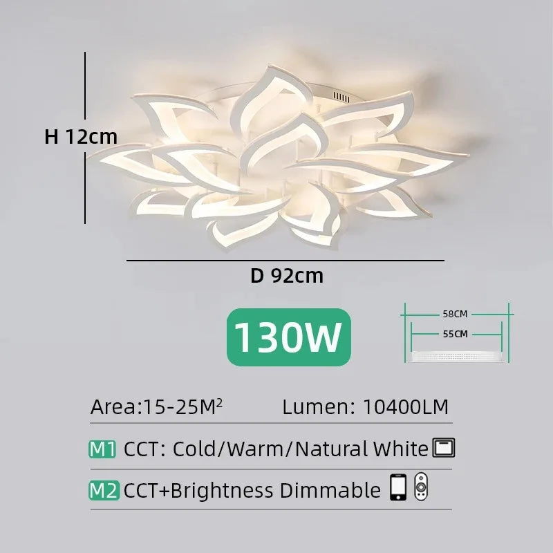 Modern LED Ceiling Light fixture Flower Design chandelier Dimmable Home Lighting Kitchen Living room Bedroom Ceiling Lamp lustre