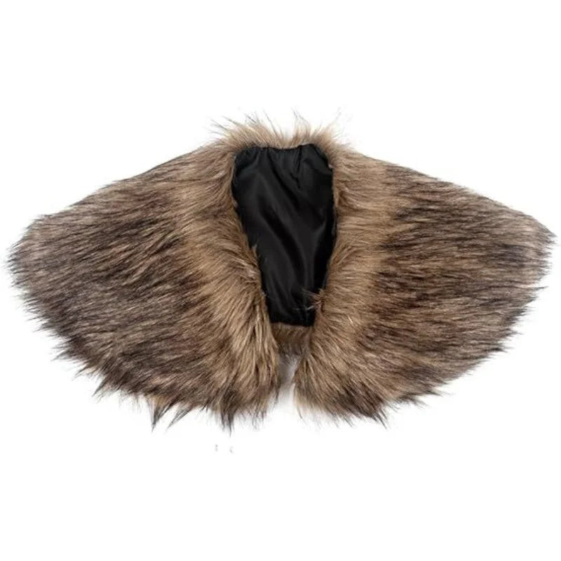 Viking Fur Shawl Medieval Faux Fur Cape Shoulder Renaissance Cosplay Costume
