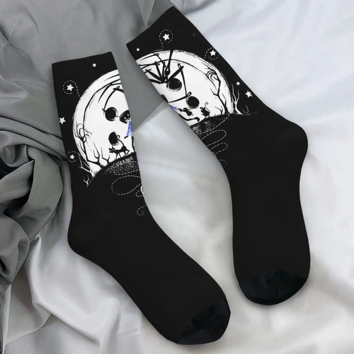 Coraline Horror Movie Stockings Design Funny Socks Autumn Non Skid Socks Couple Running Medium Soft Socks