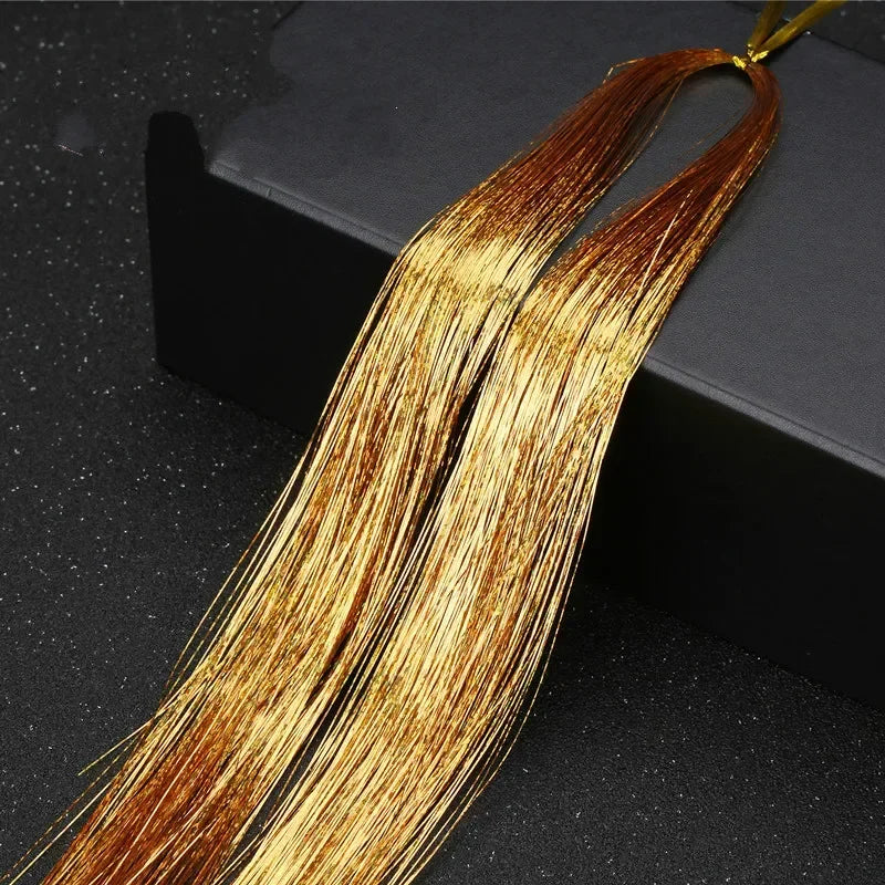 1 Pc Sparkle Tinsel Shiny Hair Tinsel Hair Extensions Dazzles Women Hippie for Braiding Headdress Hair Braiding Tools Long 100cm