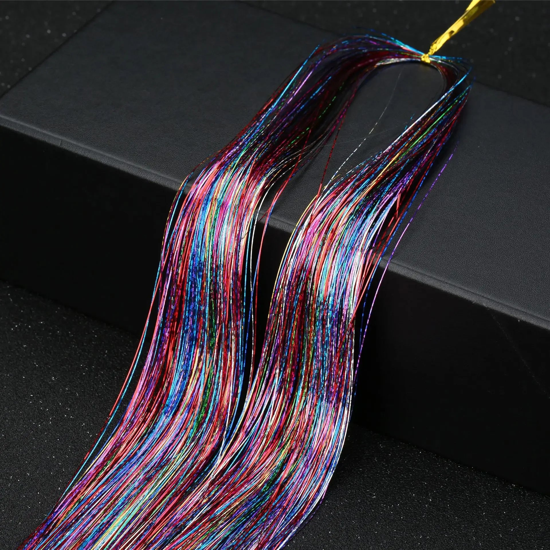 93cm Glitter Hair Tinsel Extension with BB Clips Laser Gold Silver Tinsel Hair Braided Girls Headwear Braiding Hair Decor Tools