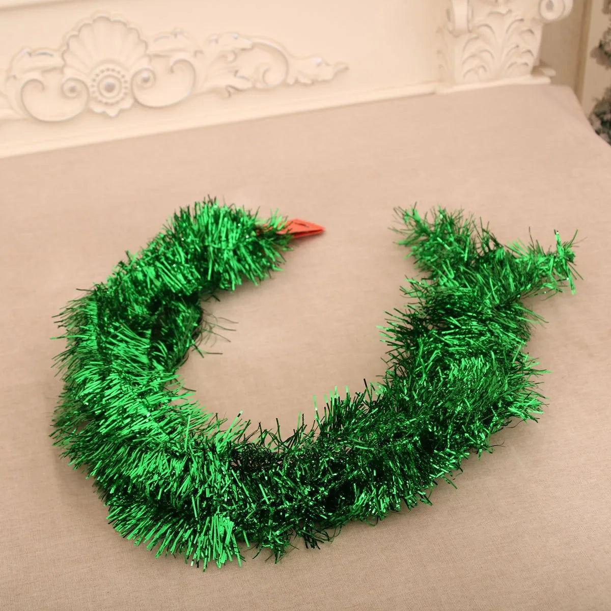 180cm Christmas Tinsel Ribbon Garland Gold Silver Color Decorative Tinsel Strips Home Wedding Birthday Party Wall Door Decor