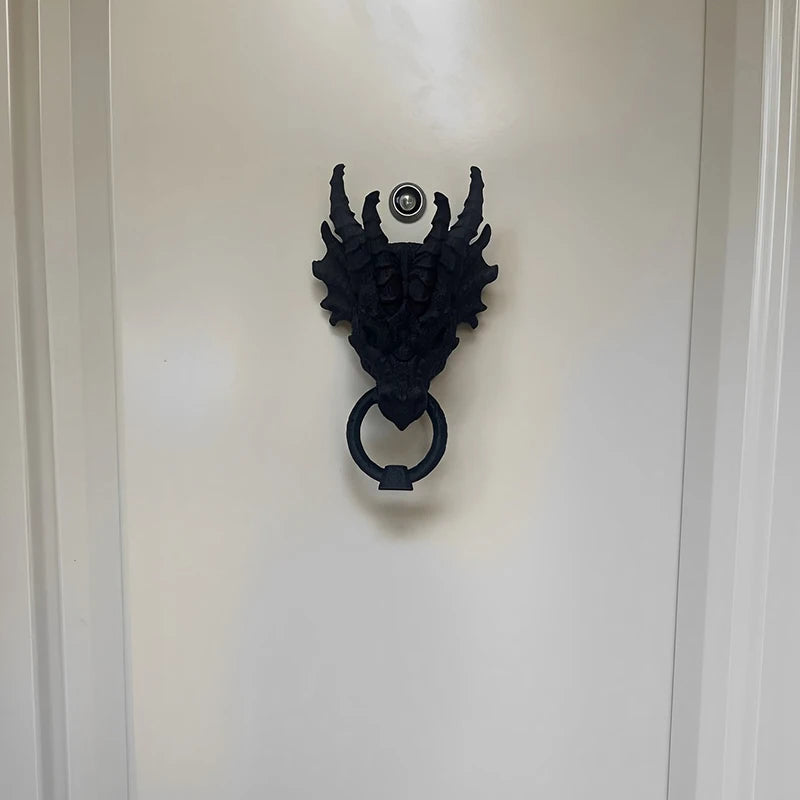 Dragon Door Knocker Goth Home Decor Gothic Home Dragon Wall Decor Dragon Head Statue Decoration For Home Office Decor