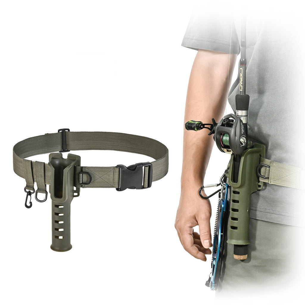 Portable rod holder fishing gear accessory with adjustable waist fishing rod insertion device fishing accessories tool outdoor
