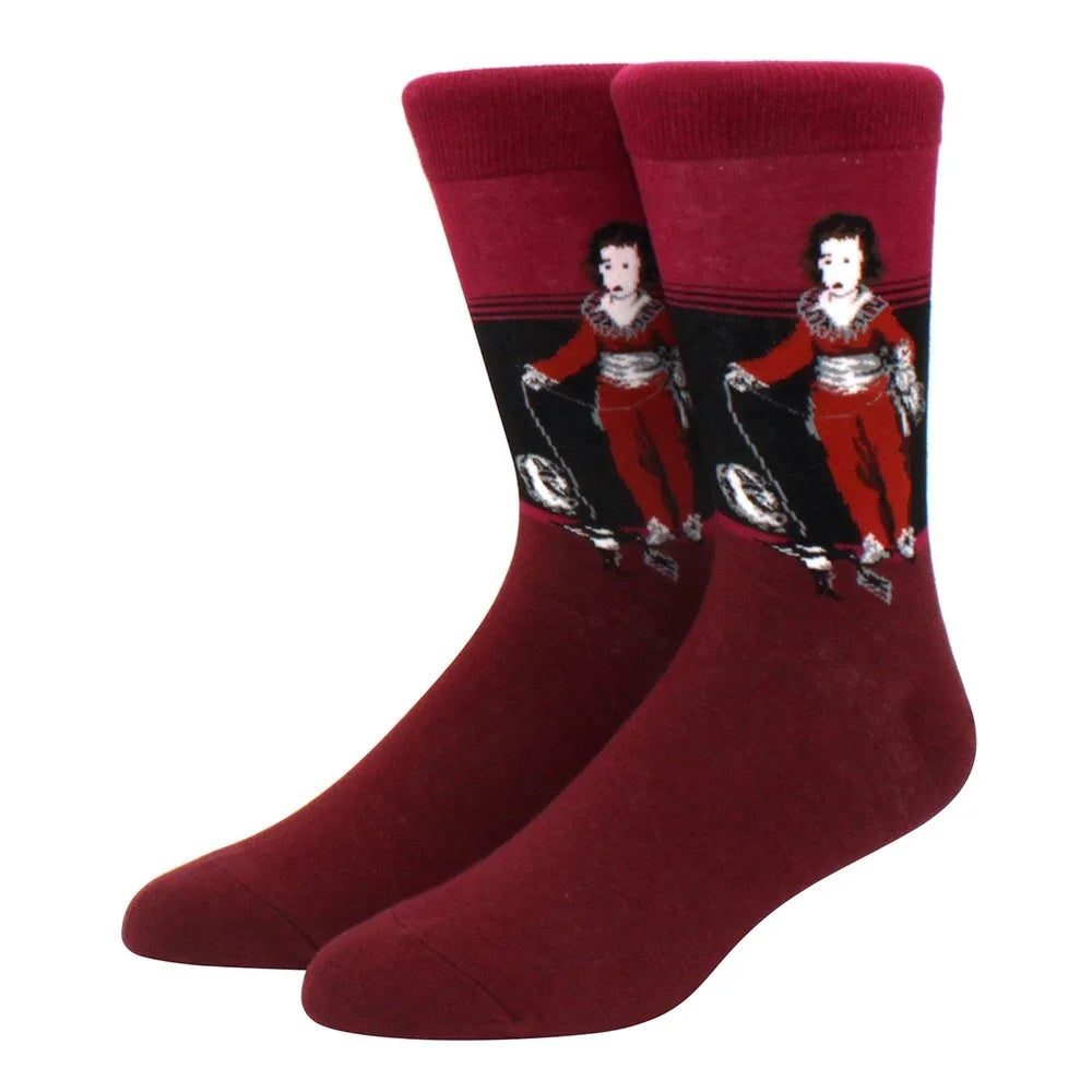 Man Plus Size Socks Art Mural World Famous Art Oil Painting Series Woman Funny Socks