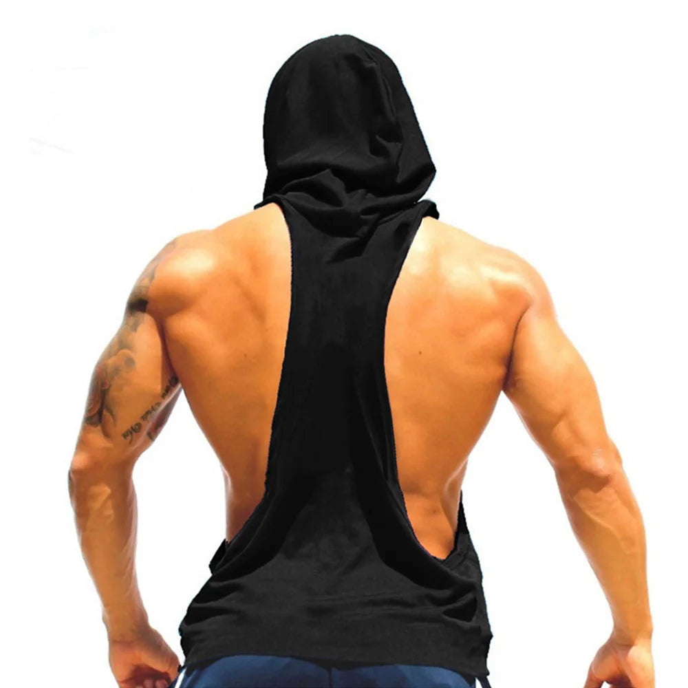 No Bust Limit Gyms Clothing Mens Bodybuilding Hooded Tank Top Cotton Sleeveless Vest Sweatshirt Fitness Workout Sportswear Tops