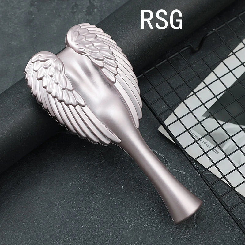 Hair Detangler Brush - Detangling Brush for Thick Hair with Soft Bristles, Angel Wing Design, & Long Handle - Water Resistant